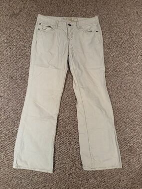 Ann Taylor Beige Wide-Leg Jeans